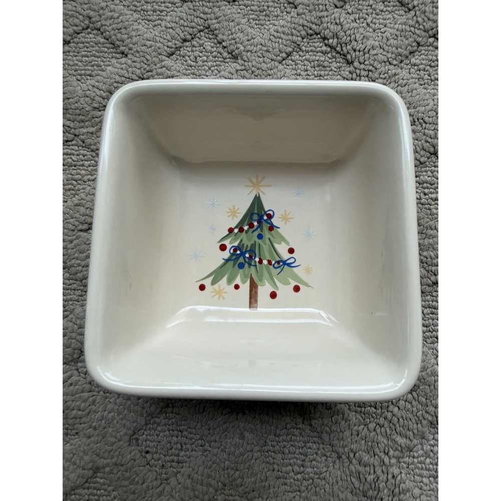 Longaberger All The Trimmings Candy Dish Christmas Themed